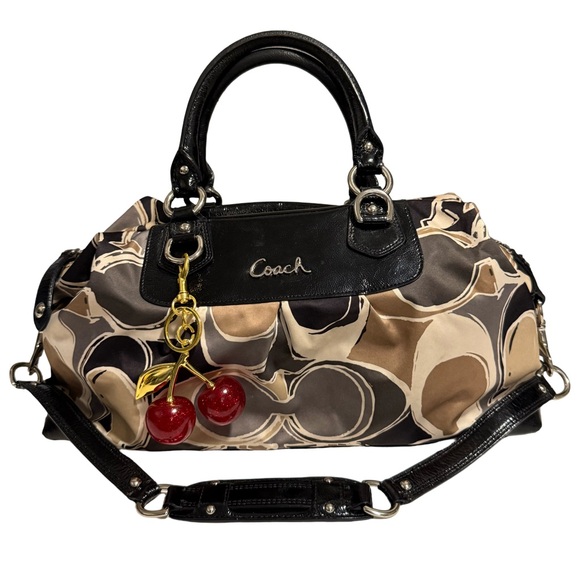 Coach Multicolor Sateen Ashley Scarf Print Satchel Purse - Picture 8 of 12